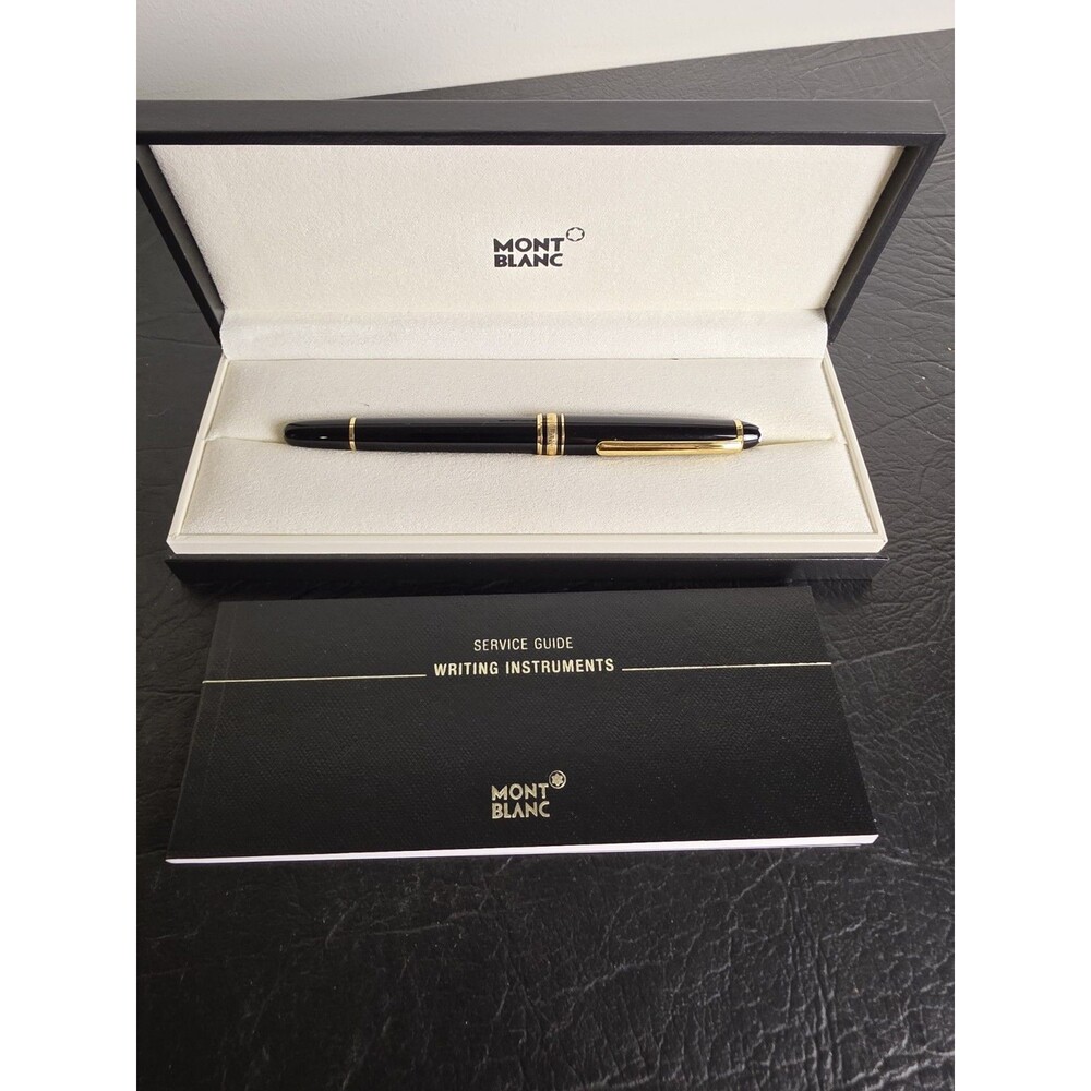 New Montblanc Meisterstuck 163 Rollerball Pen Black/Gold Trim w/ Gift Box U